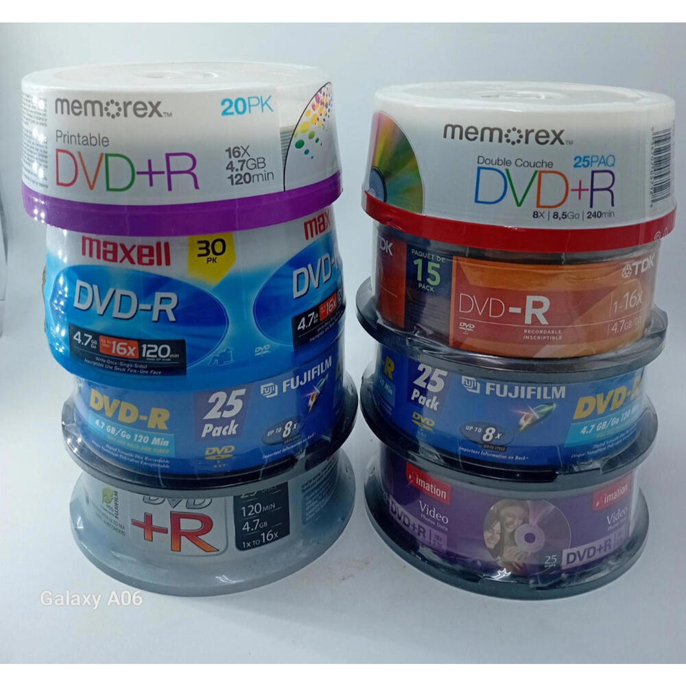 Memorex/ Maxell/ TDK/ Fujifilm DVD+R Mixed‎ Packs Brand New